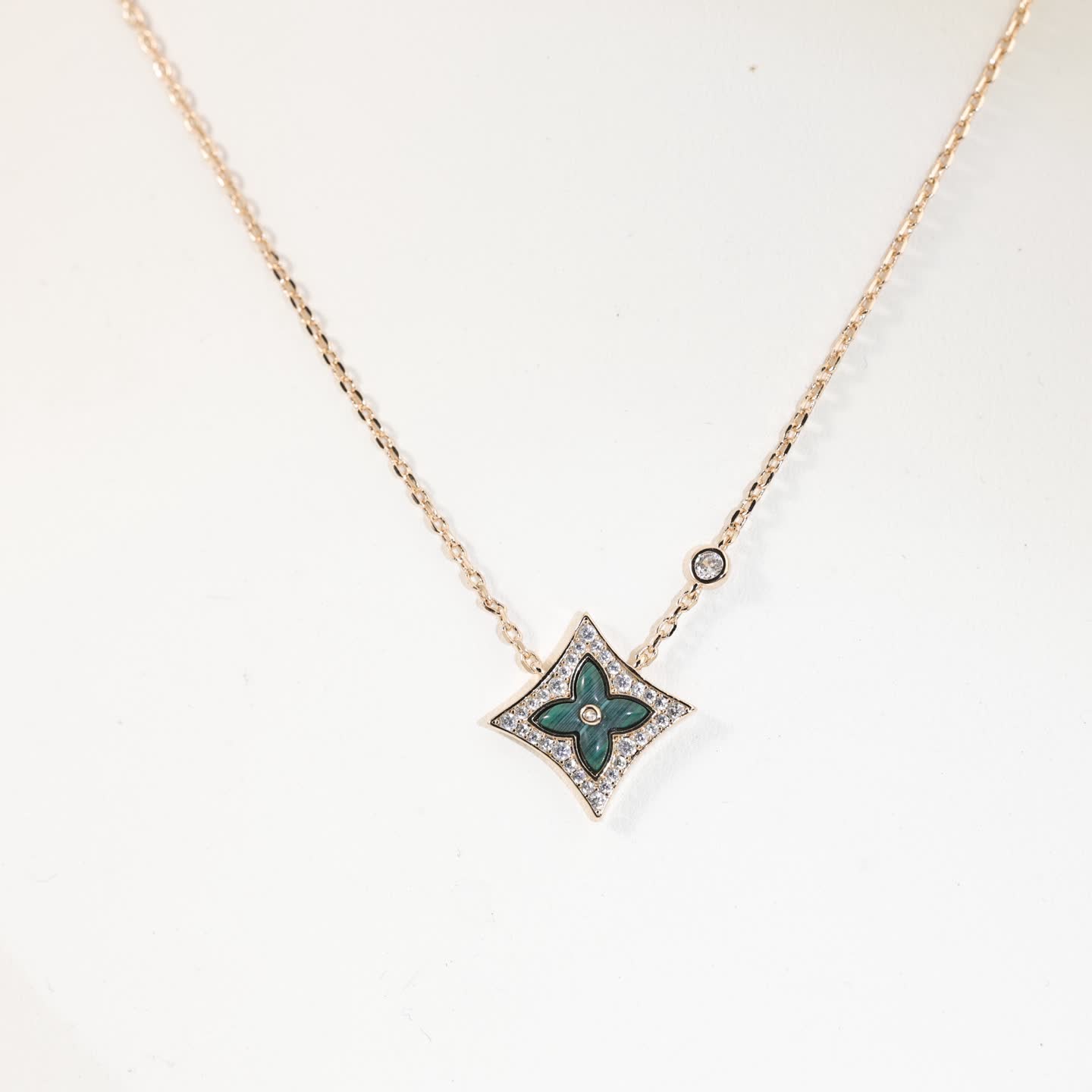 Louis Vuitton Gold and Diamond Flower Pendant Necklace